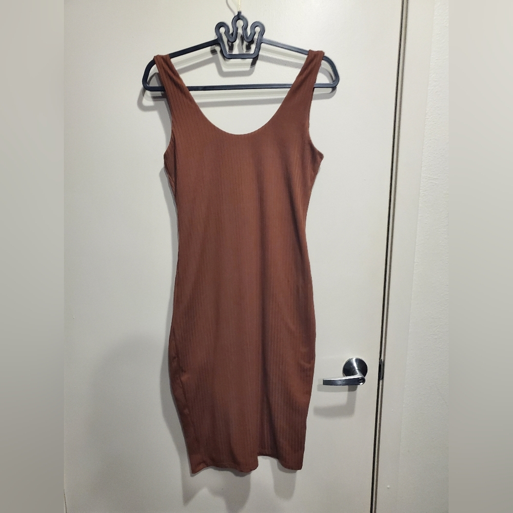 Fashion Nova Brown Sleeveless Dress Large